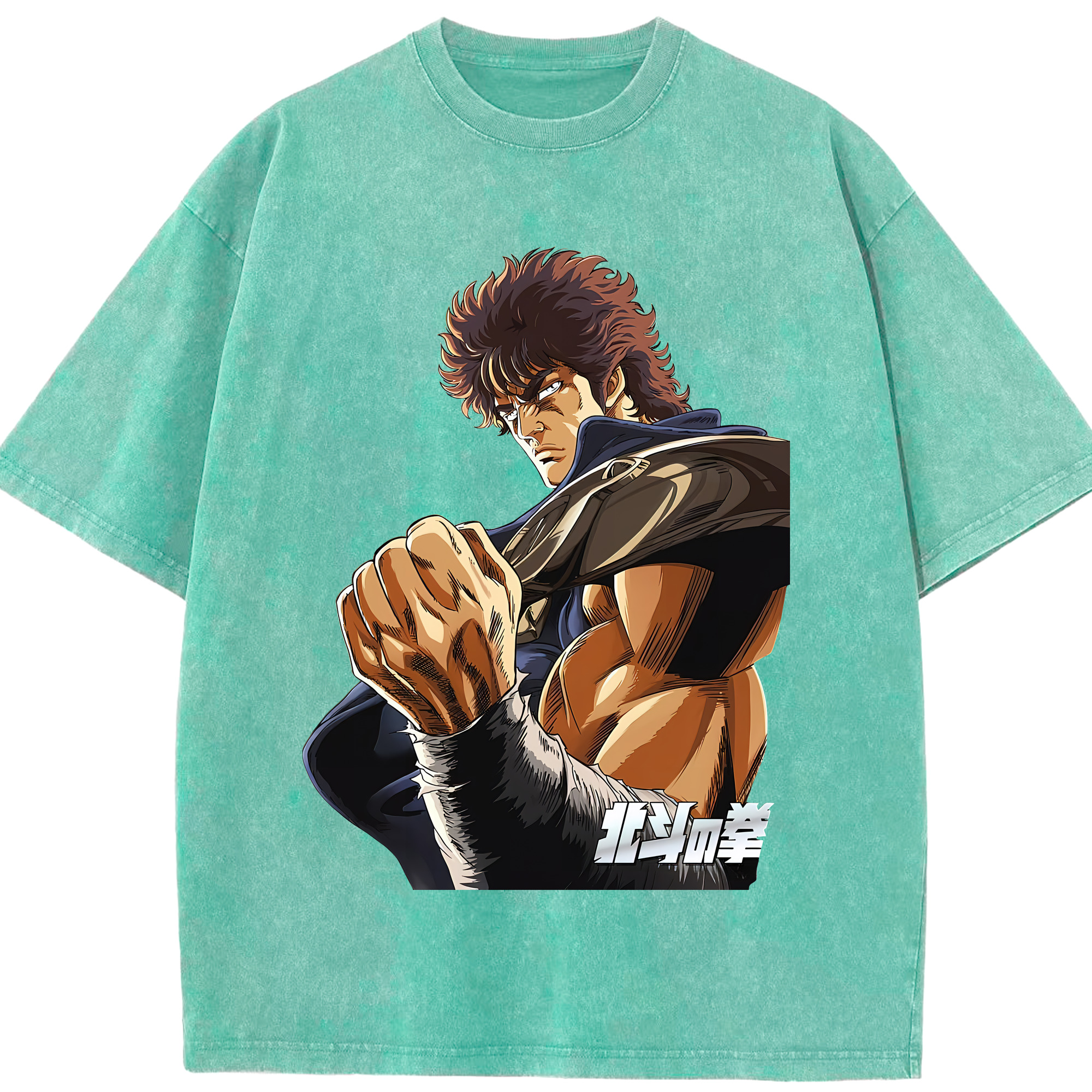（画像用） 北斗の拳 Fist of the North Star 綿100% ヴィンテージ風 半袖Tシャツ（フロントプリント）